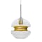 Besa Lighting Hula 8 Cord Pendant, Clear/Gold, Satin Nickel Finish, 1x60W Medium base 1JT-HULA8GD-SN - alternate 1